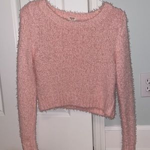 Fuzzy baby pink sweater